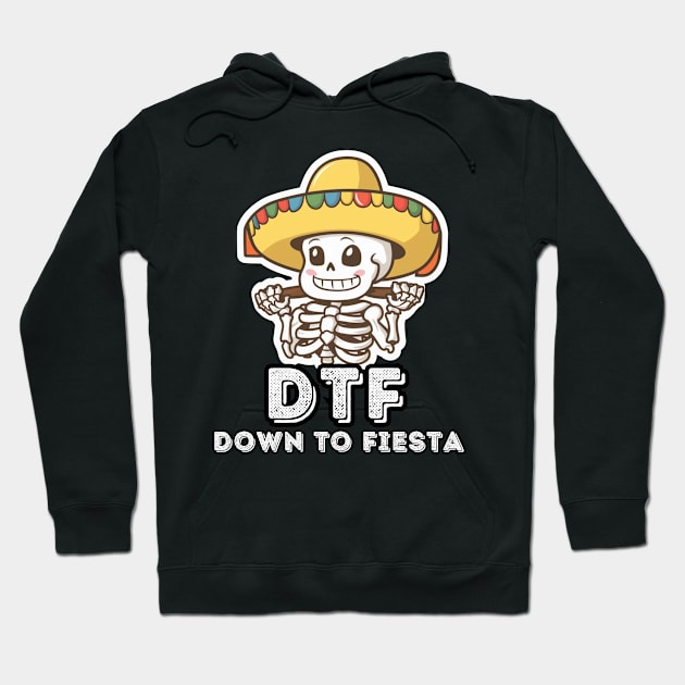 Happy Skeleton Down To Fiesta Hoodie by Via Lactea Design